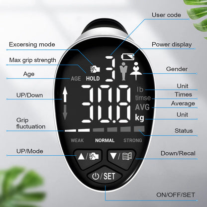 Grip Strength Trainer, Grip Strength Tester Hand Grip Exerciser Auto Capturing Digital Hand Dynamometer